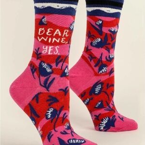 Blue Q Dear Wine, Yes. W-Crew Socks